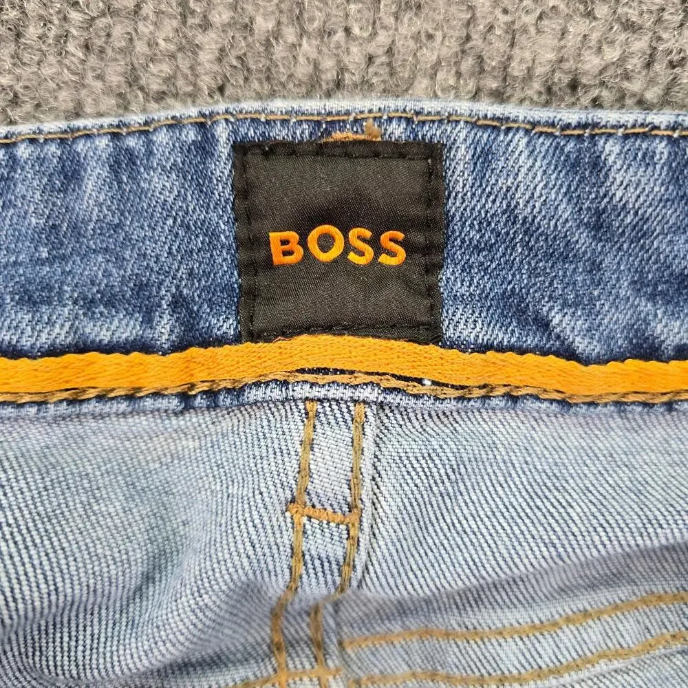 Boss Delaware Slim Fit Jeans Mens 38x34 (38x32) Blue Medium Wash Denim Stretch